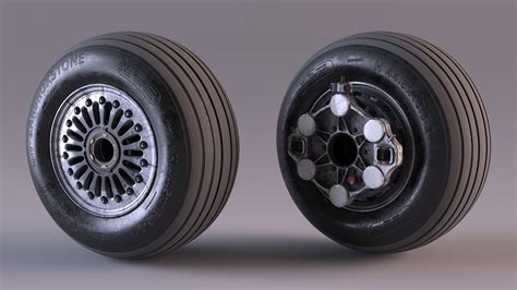 3D Boeing 737 Aircraft Wheel Dirty | 3D Molier International