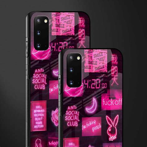 Black Pink Aesthetic Collage Phone Cover for Samsung Galaxy S20 | Glass ...