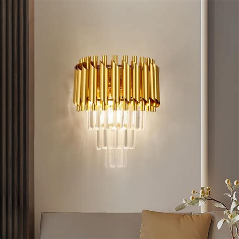Harold Electricals K9 Crystal Golden Mamba Wall Light for Living Room ...