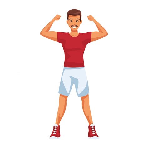 Fit man doing exercise | Premium Vector