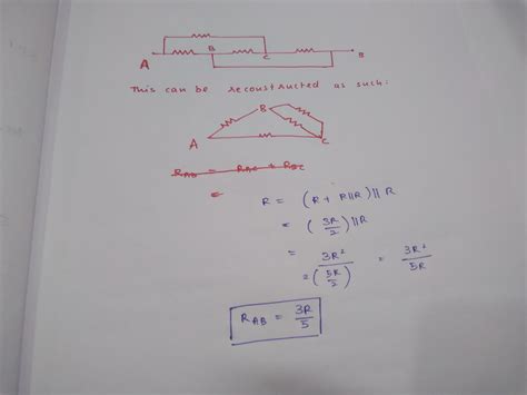 Find equivalent resistance between A and B.(each resistor has same ...