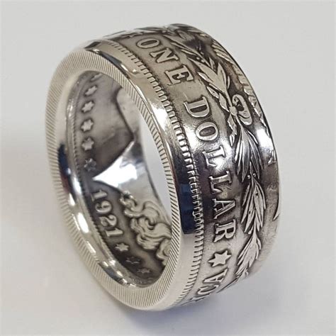 Sparkling Men Antique Coin Ring Handmade American Morgan Silver Dollar ...