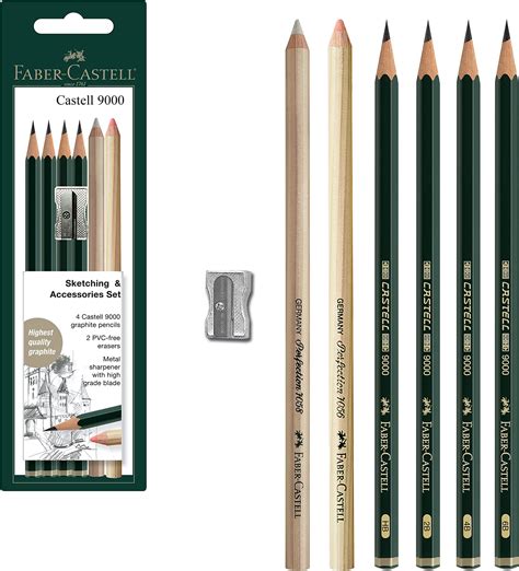 Amazon.com: Faber-Castell Graphite Sketch Pencil Set - 6 Graphite ...