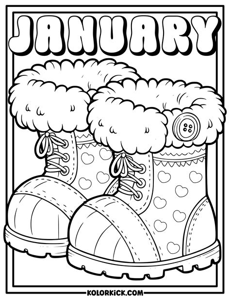 Cute January Coloring Pages - (100% Free Printable PDFs)