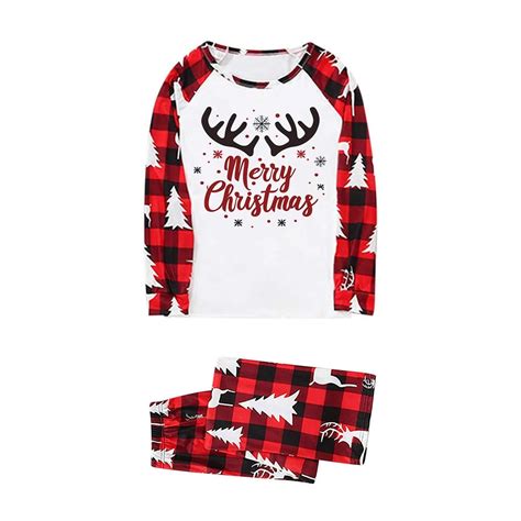 Couples Christmas Pajamas Set 2 Piece Flannel Xmas Pajamas Set Long ...