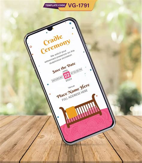 Cradle Ceremony Invitation | Digital E-Invite | VG-1791 – VideoGiri