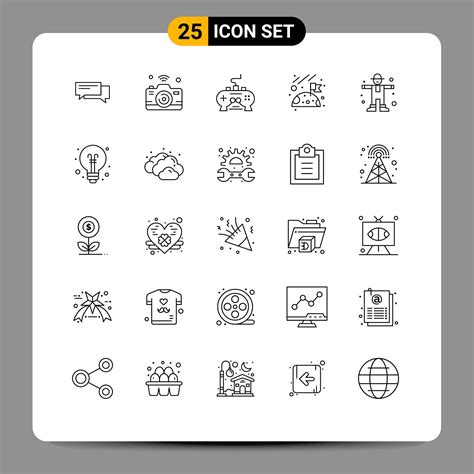 Modern Set of 25 Lines Pictograph of flag xbox image video game Editable Vector Design Elements ...