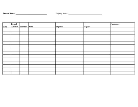 Tenant Ledger Template