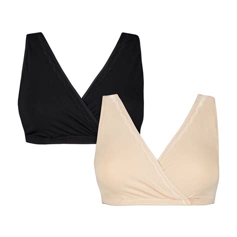Women Maternity Nursing Bra Lace Detail - Pack Of 2 - Multicolor