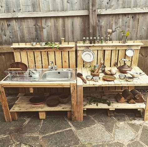 Image result for home made mud kitchen examples