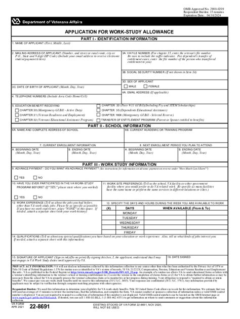 2021-2026 Form VA 22-8691 - Blank Fillable Template | Fill Out, Print ...
