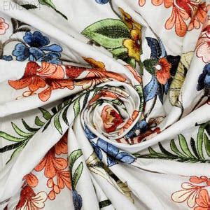 Buy Indian Embroidered Cotton Fabric by the Yard Embroidery Summer ...