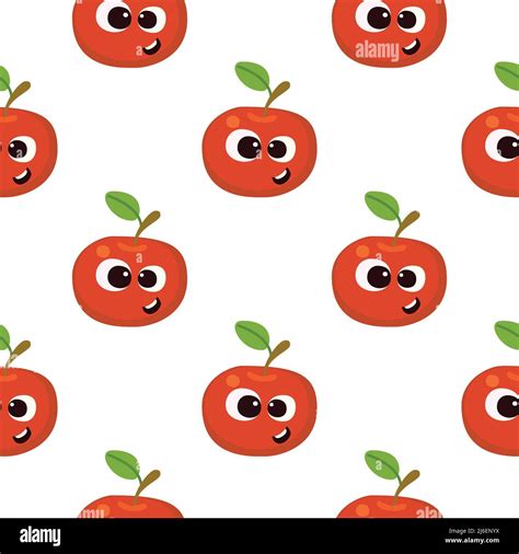 Cartoon Apples With Faces