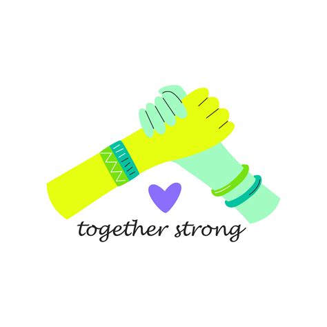 juntos fuerte citar letras concepto. hembra manos sentido solidaridad y ...