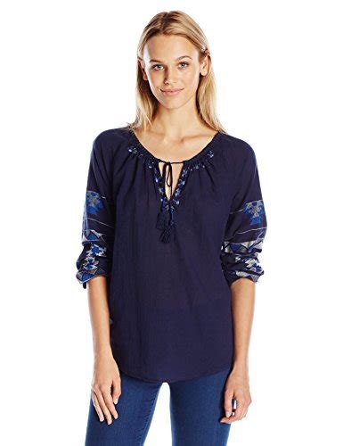 Lucky Brand Women's Exploded Embroidered Peasant, American Navy, X ...