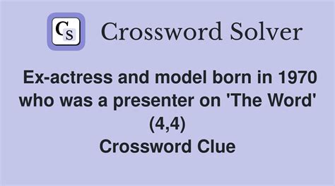 Ex-actress and model born in 1970 who was a presenter on 'The Word' (4 ...