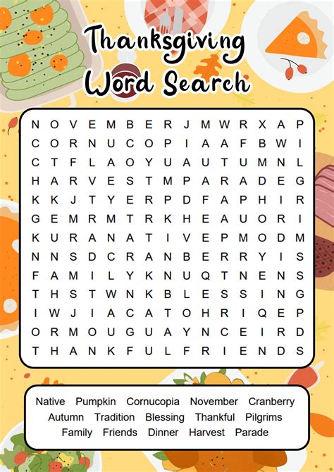 Thanksgiving Word Search Puzzles - 15 Free PDF Printables | Printablee