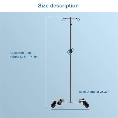 Konmee Portable Stainless Steel IV Pole with Adjustable India | Ubuy