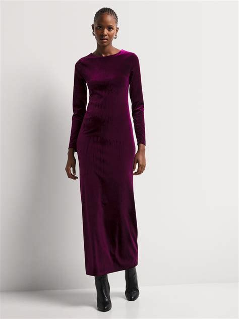 Y&G Long Sleeve Velour Column Dress | Bash
