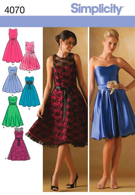 Simplicity Pattern 4070 Misses Miss Petite Dresses with Bodice and ...