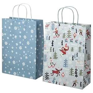 IKEA VINTERFINT Gift bag, mixed patterns blue, 26x35 cm : Amazon.in ...