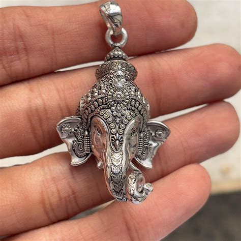 925 Silver Ganpati Face Pendant – Goyani