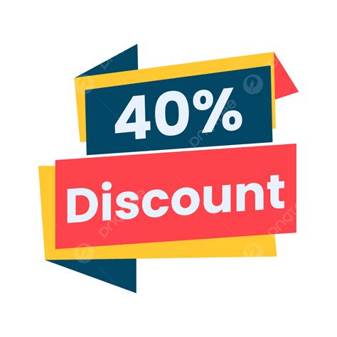 Discount Sale And Price Tag Design Up To 40 Vector, 40 Discount, 40 Off ...