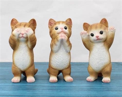 Buy Vikarafty Set of 3 Mother Cat with Child Statue Showpiece Figurines ...