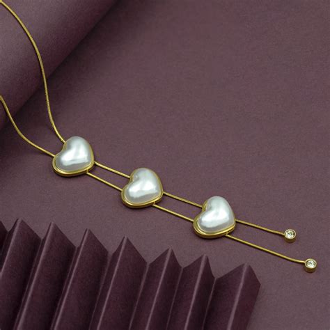Artklim Triple Heart Drop Necklace
