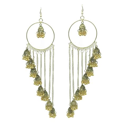 Yellow Chimes German Silver Oxidized Kashmiri Style Bali Traditional ...