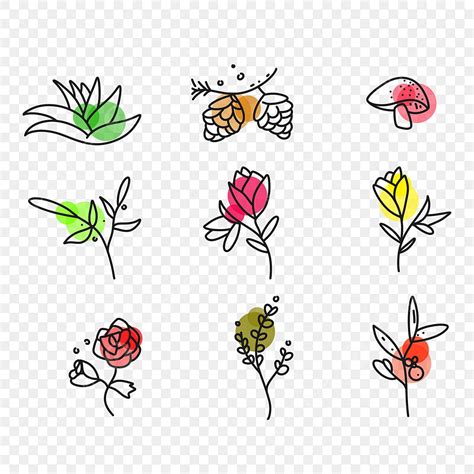 Lineart Plants PNG Transparent, Plant Lineart Pack Illustration, Plant ...