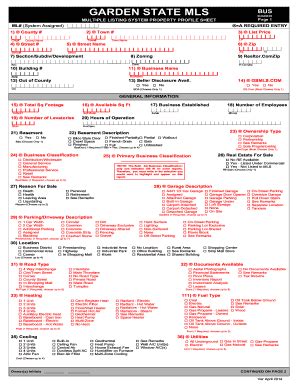 Garden State MLS Multiple Listing System Property Profile Sheet 2011 ...