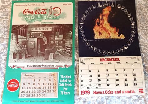 Two COCA-COLA 1980 WALL CALENDARS... NOS & MINT | #4644675456