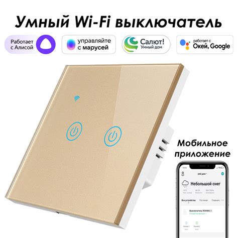 Умный выключатель сенсорный встраиваемый Roximo SWSEN01-2G 2 клавиши ...