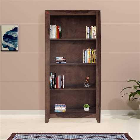 ROOFWOOD Sheesham Wood Decorative Book Shelf Multipurpose Display Rack ...