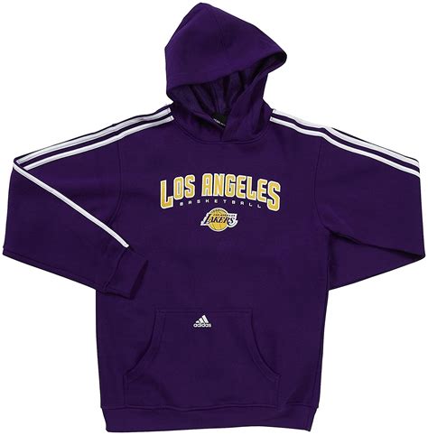 Adidas Youth NBA Los Angeles Lakers 3 Stripe Hooded Fleece, 7/8 - Small ...