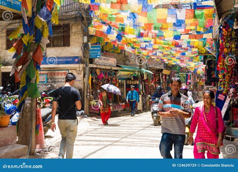 Street View in Thamel District, Known As the Centre of the Tourist Industry in Kathmandu, Nepal ...