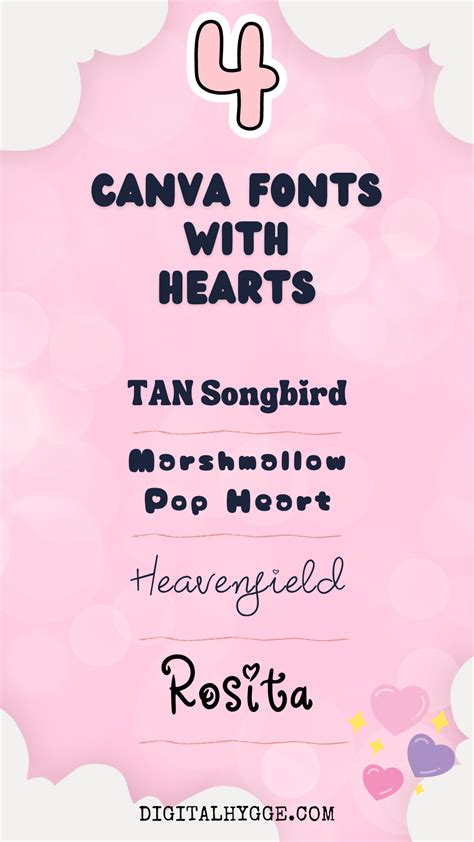 Canva Fonts with Hearts | Valentine font, Heart font, Kid fonts