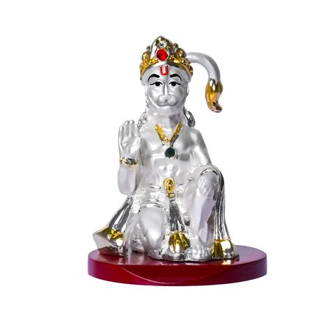 DIVINITI 999 Silver Plated Lord Hanuman Elegant Statue Idol For Car Da ...