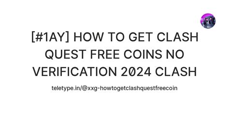 [#1AY] HOW TO GET CLASH QUEST FREE COINS NO VERIFICATION 2024 CLASH ...