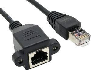 fdealz Ethernet Cable 0.6 m RJ45 Male to Female LAN Cable LAN Network 8 ...