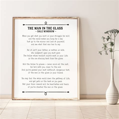 The Man in the Glass, Poem Print, Guy in the Glass, Dale Wimbrow ...