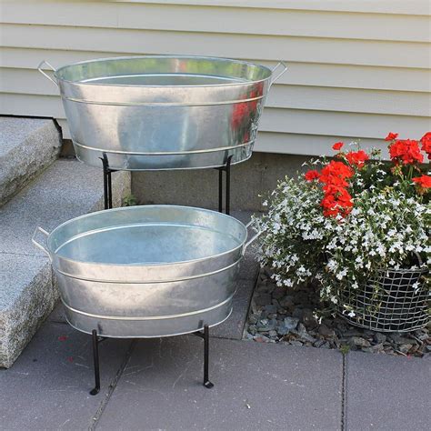 AchlaDesigns Achla Designs Standard Oval Galvanized Steel Tub India | Ubuy