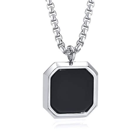 HASRAT Stylish Square Geometric Aesthetic Pendant for Men with Chain ...
