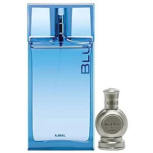 Buy AJMAL Blu EDP Aquatic Woody Perfume 90ml for Men and Musk Rose ...