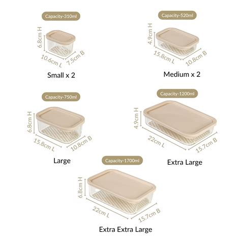 Groovo Premium Airtight Glass Containers Set Of 7 S 310ml M 520ml L ...