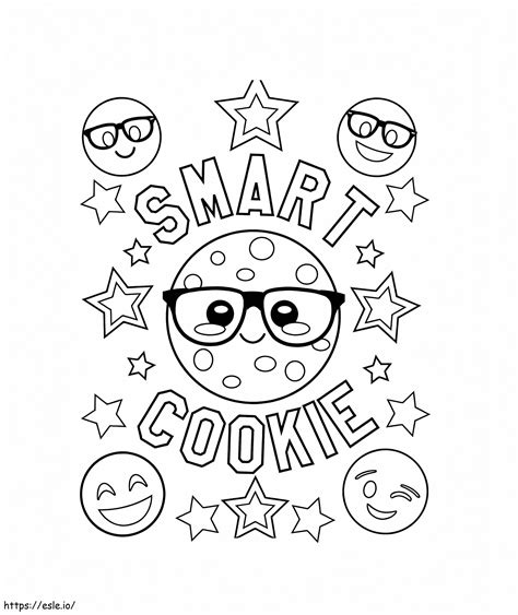 Smart Cookie Emojis coloring page