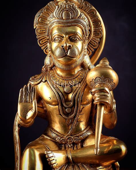 Pure Brass Superfine Large Hanuman Ji Idol | 15 Inch (38.1 cm ...