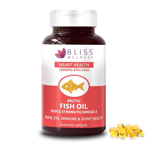 Bliss Welness Omega-3 Fish Oil Triple Strength 2500mg | 1100mg EPA ...