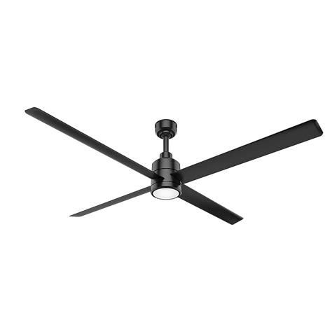 Hunter Trak 96-in Matte Black Integrated LED Indoor/Outdoor Ceiling Fan ...